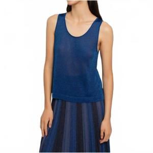 NEW MAISON LUREX gala tank top in royal blue